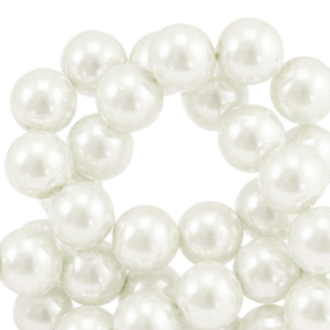 Glasparels 8mm Off white