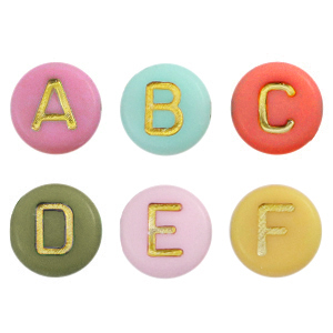 Letterkralen van acryl Multicolour vintage