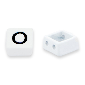 Tile beads O White-black