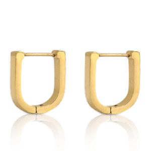 Roestvrij stalen (RVS) Stainless steel oorbellen horseshoe Goud