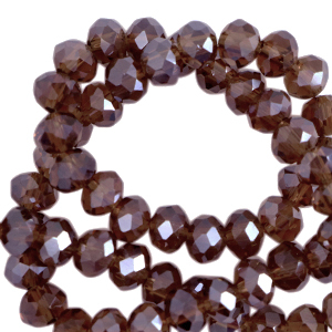 Top Facet kralen 6x4 mm disc Aubergine purple-pearl shine coating