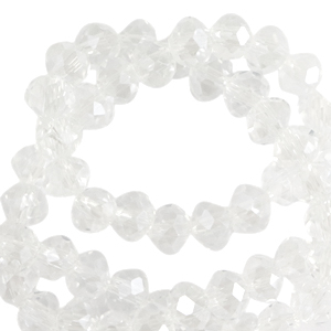 Top Facet kralen 6x4 mm disc Crystal-pearl shine coating