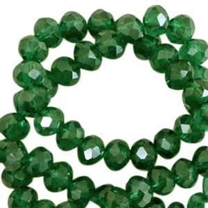 Top Facet kralen 4x3 mm disc Fairway green-pearl shine coating
