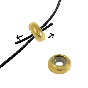 Roestvrij stalen (RVS) Stainless steel onderdelen smart bead stopper 7x3.5mm Gold