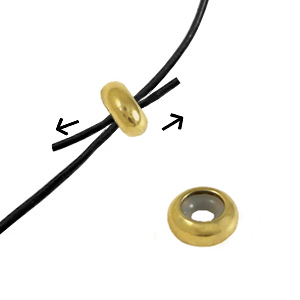 Roestvrij stalen (RVS) Stainless steel onderdelen smart bead stopper 6x3mm Gold