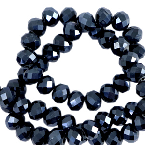 Top Facet kralen 6x4 mm disc Interstellar blue-pearl shine coating