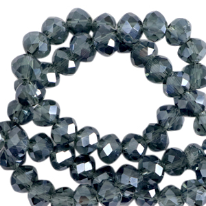 Top Facet kralen 4x3mm disc Montana blue-pearl shine coating