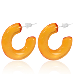 Trendy oorbellen creolen Orange