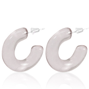 Trendy oorbellen creolen Taupe
