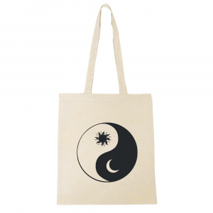Katoenen tas Yin&Yang Ecru beige