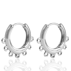 Brass TQ metaal oorbellen creolen Silver