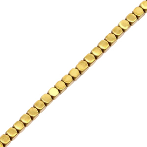 Hematite kralen cube 2mm Gold