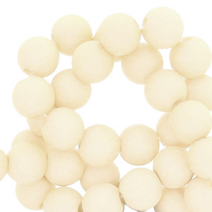 6 mm acryl kralen matt Cashmere white