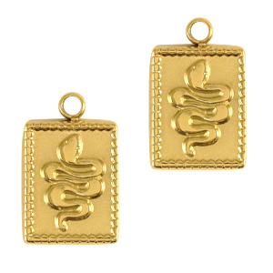 Roestvrij stalen (RVS) Stainless steel bedels slang Goud
