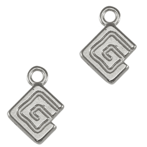 Bedels DQ metaal meander Antiek zilver (nikkelvrij)