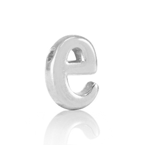 Letterkralen DQ metaal E Antiek zilver (nikkelvrij)