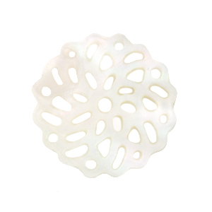 Schelp hangers specials mandala 17mm White (natuurlijke kleur)