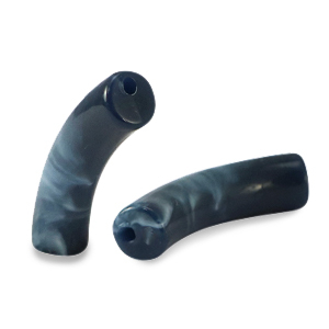 Acryl kralen tube Dark midnight blue marble