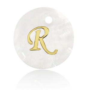Schelp hangers specials letter R Gold-white (natuurlijke kleur)