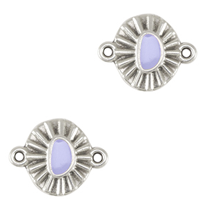 Bedels DQ metaal tussenstuk Antiek zilver-lavender purple (nikkelvrij)