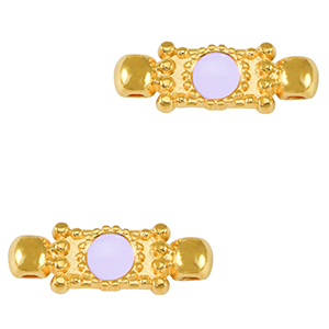 Bedels DQ metaal tussenstuk Goud-lavender purple (nikkelvrij)