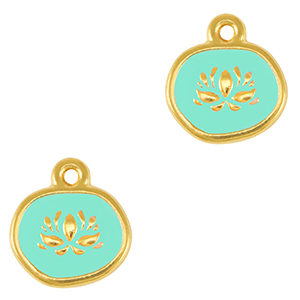 Bedels DQ metaal lotus Goud-veraman blue (nikkelvrij)