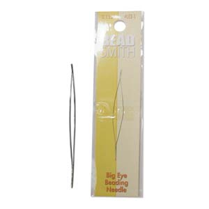 Beadsmith Beading naald met groot oog 6cm Zilver