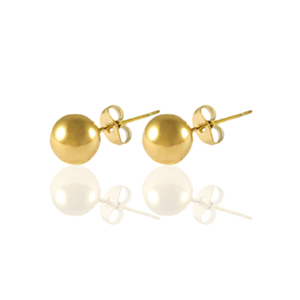 Roestvrij stalen (RVS) Stainless steel oorbellen / oorstekers 4mm Goud