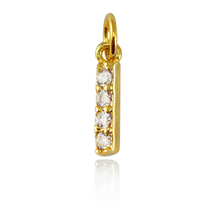 Brass TQ metaal bedels initial I Gold
