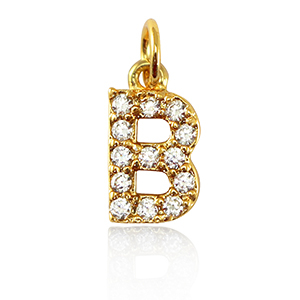 Brass TQ metaal bedels initial B Gold