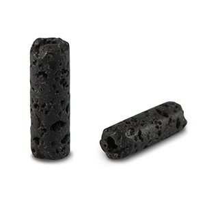 Natuursteen kralen vulkanisch gesteente tubes Black