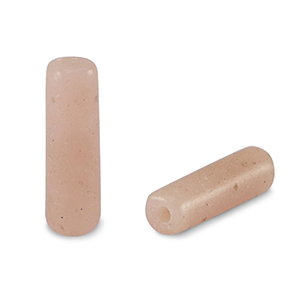 Natuursteen kralen rozenkwarts tubes Pink