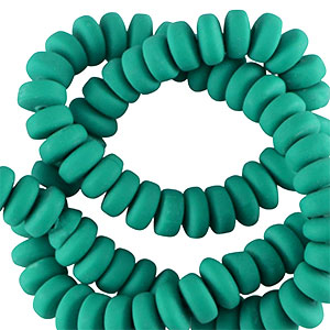 Polymeer kralen rondellen 7mm Mayan green