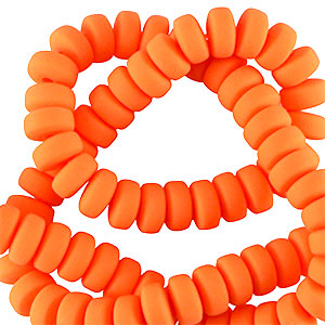 Polymeer kralen rondellen 7mm Orange