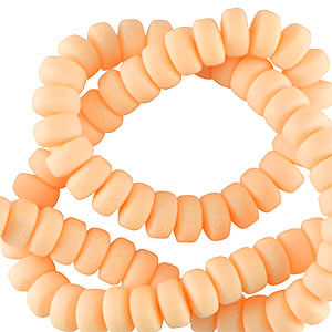 Polymeer kralen rondellen 7mm Coral orange