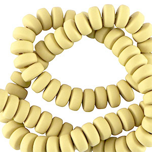 Polymeer kralen rondellen 7mm Suntan yellow