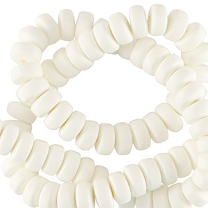 Polymeer kralen rondellen 7mm White