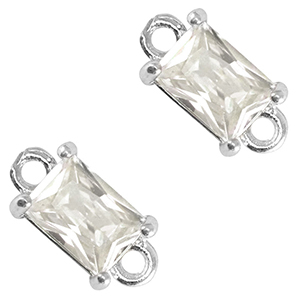 Tussenstukken van crystal glas rechthoek Crystal-silver