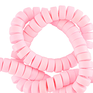 Polymeer kralen disc 7mm Baby pink