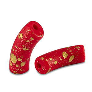 Acryl kralen tube matt Red-gold