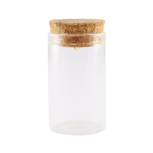 Wensflesje met kurk 5x3cm Transparent