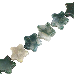 Natuursteen kralen ster Clover green