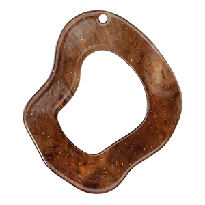 Resin hangers organic glitter Multicolor brown