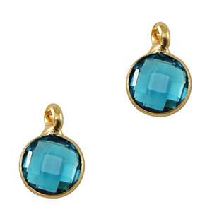 Hangers van crystal glas 7mm Blue-gold
