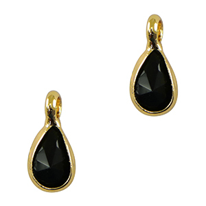 Hangers van crystal glas druppel Black-gold