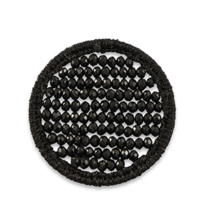 Gehaakte hanger met facetkraaltjes 35mm Black