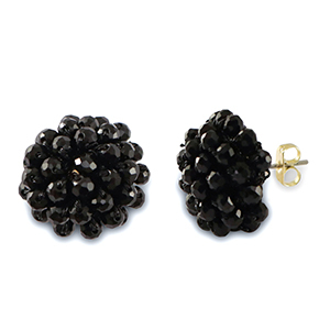 Top facet oorbellen met oogje Black