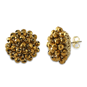 Top facet oorbellen met oogje Gold
