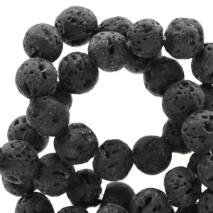 Natuursteen kralen 6mm mat Lava Dark anthracite