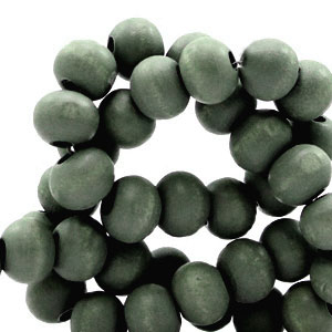Houten kralen rond 8 mm Dark grey